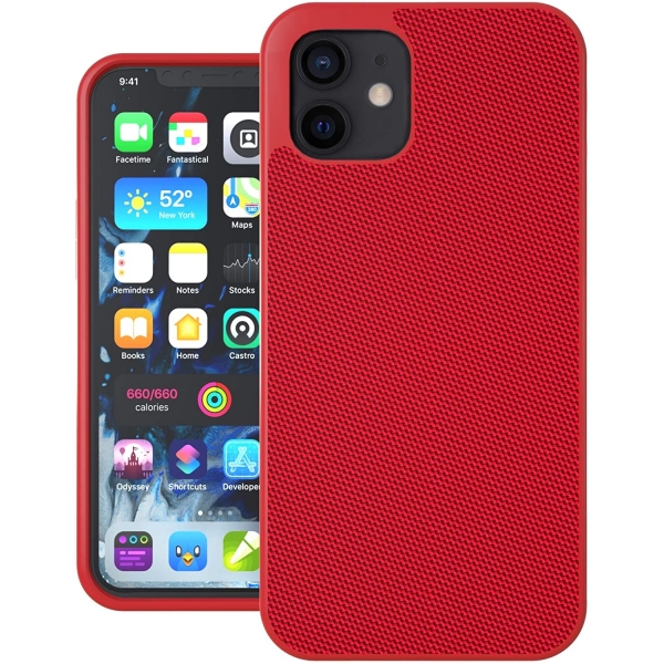 Evutec iPhone 12 Mini AERGO Serisi Balistik Klf (MIL-STD-810G)-Red