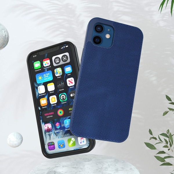 Evutec iPhone 12 Pro Max AERGO Serisi Balistik Klf (MIL-STD-810G)-Blue