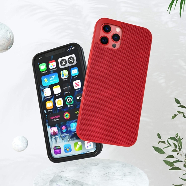 Evutec iPhone 12 Pro Max AERGO Serisi Balistik Klf (MIL-STD-810G)-Red
