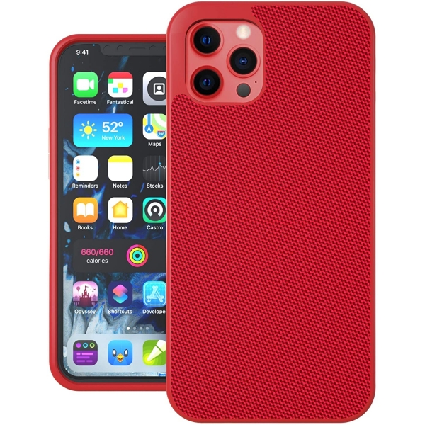 Evutec iPhone 12 Pro Max AERGO Serisi Balistik Klf (MIL-STD-810G)-Red