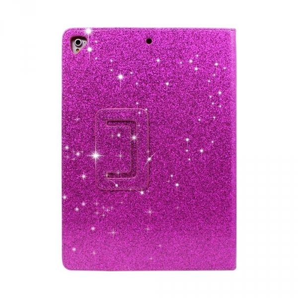 FANSONG iPad Parltl Deri Stand Klf (9.7 in)-Bling Purple