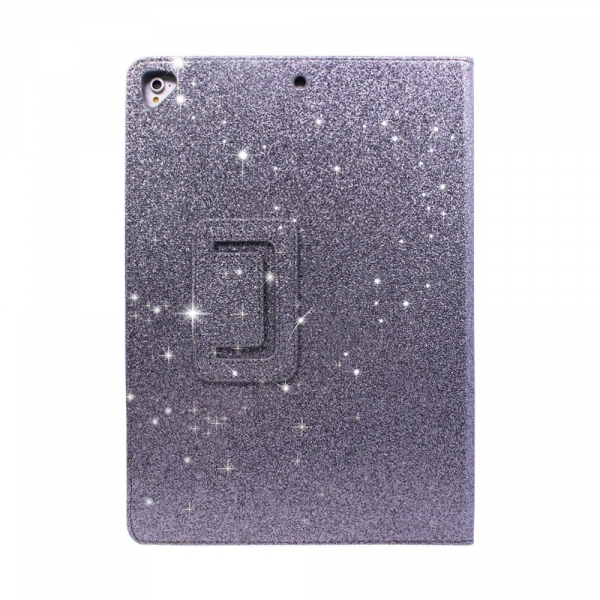 FANSONG iPad Parltl Deri Stand Klf (9.7 in)-Bling Grey