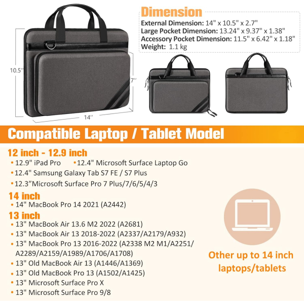 FINPAC Laptop Omuz antas (13-14 in)