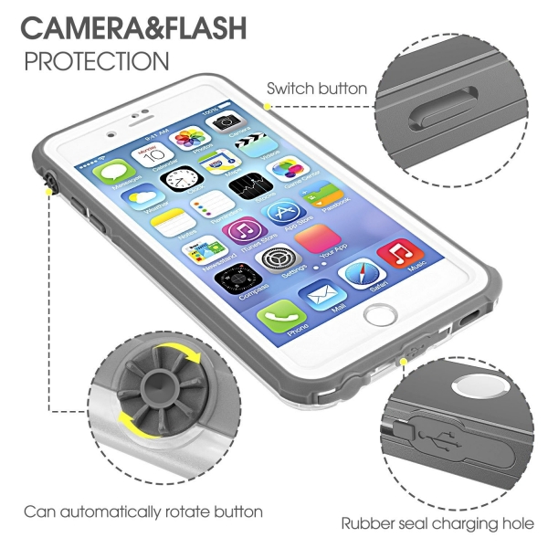 FITFORT iPhone 7 Su Ge�irmez K�l�f-Grey