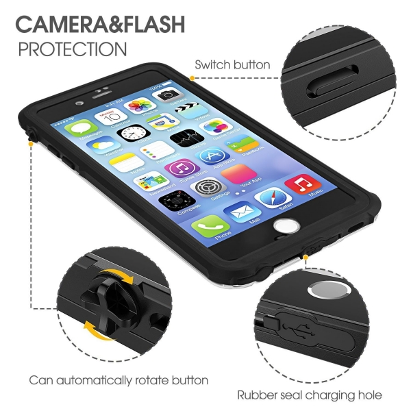 FITFORT iPhone 7 Su Ge�irmez K�l�f-Black