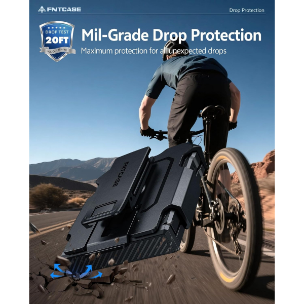 FNTCASE Galaxy Z Flip 8 Darbe Korumal� Standl� K�l�f-Black