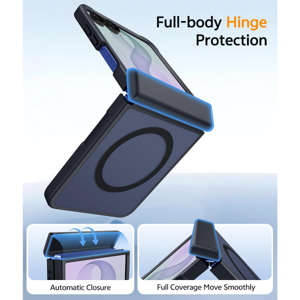 FNTCASE Galaxy Z Flip 8 MagSafe Ekran Koruyuculu K�l�f-Black