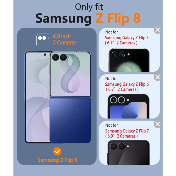 FNTCASE Galaxy Z Flip 8 MagSafe Ekran Koruyuculu K�l�f-Blue