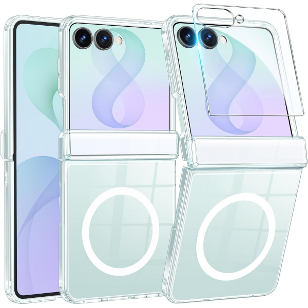 FNTCASE Galaxy Z Flip 8 MagSafe Ekran Koruyuculu K�l�f-Clear