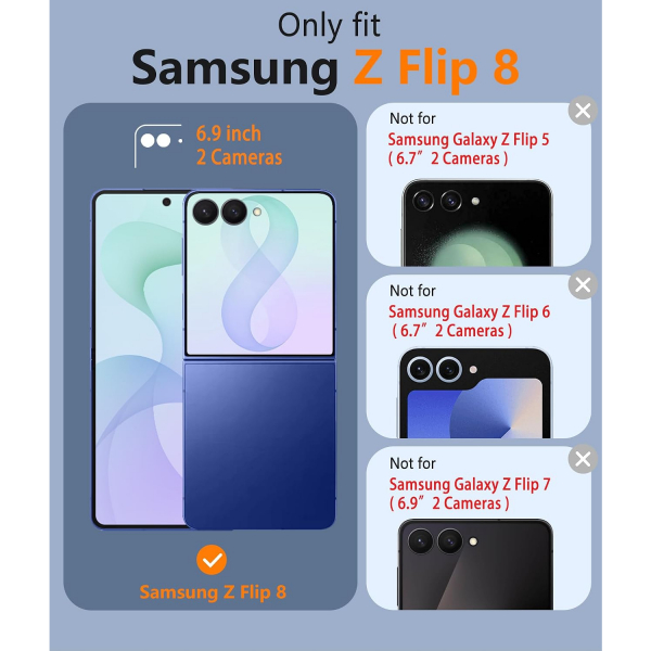 FNTCASE Galaxy Z Flip 8 MagSafe Ekran Koruyuculu K�l�f-Clear