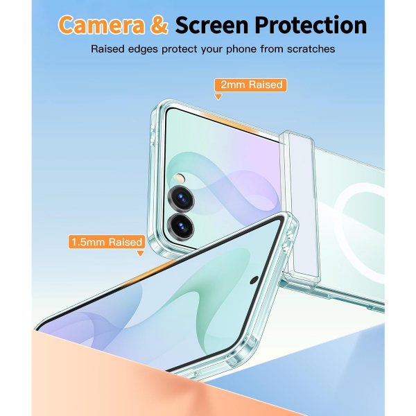 FNTCASE Galaxy Z Flip 8 MagSafe Ekran Koruyuculu K�l�f-Clear