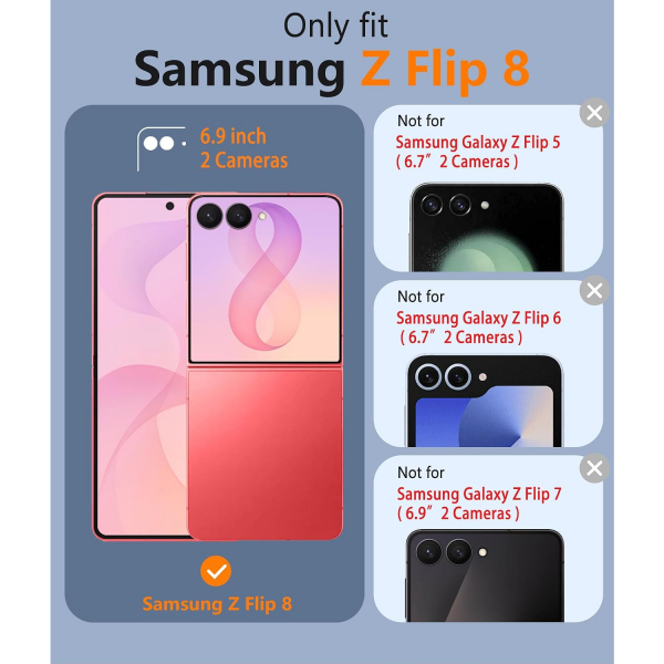 FNTCASE Galaxy Z Flip 8 MagSafe Ekran Koruyuculu K�l�f-Light Pink