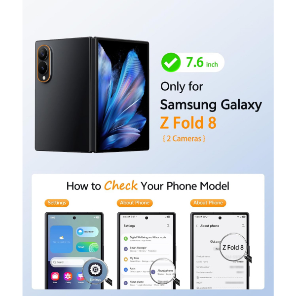 FNTCASE Galaxy Z Fold 8 K�l�f-Blue