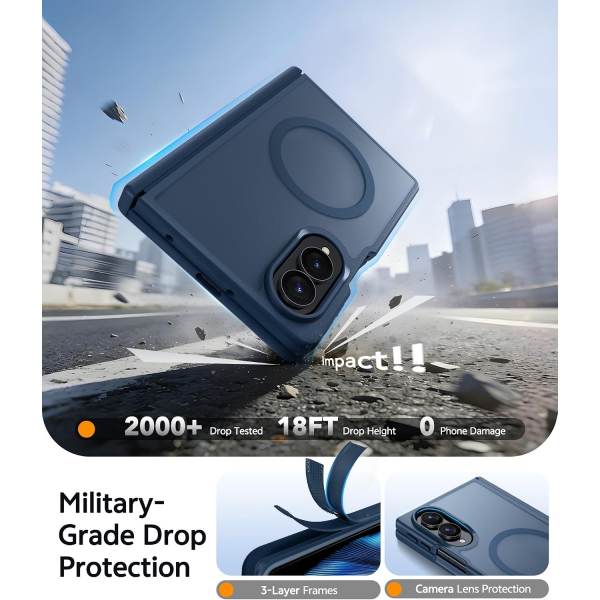 FNTCASE Galaxy Z Fold 8 K�l�f-Blue