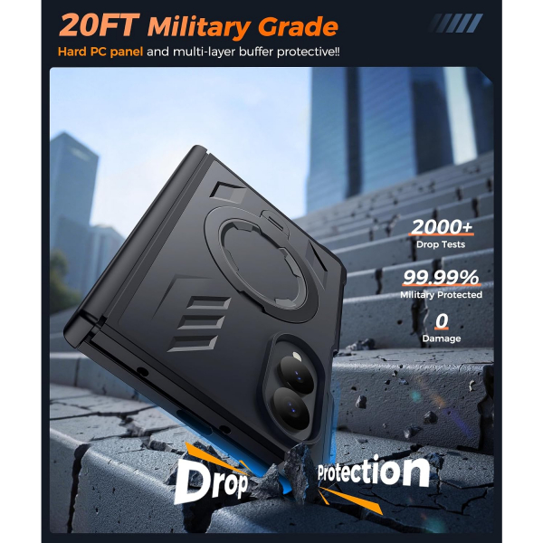 FNTCASE Galaxy Z Fold 8 MagSafe Korumal� Standl� K�l�f-Black