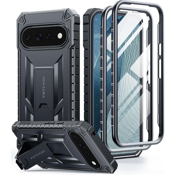 FNTCASE Google Pixel 11/11 Pro Korumal� Standl� K�l�f-Black