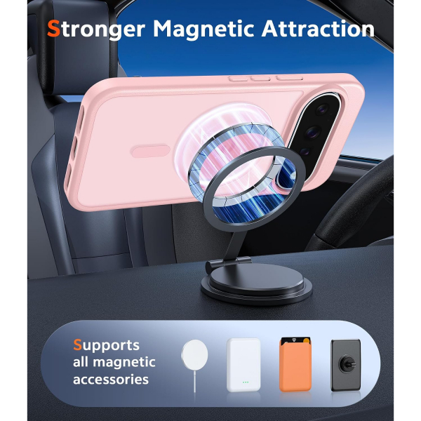 FNTCASE Google Pixel 11/11 Pro Manyetik �effaf K�l�f-Pink