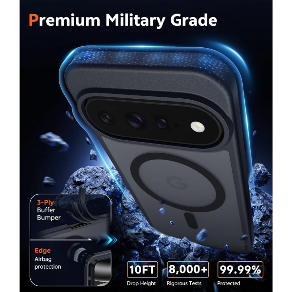 FNTCASE Google Pixel 11/11 Pro Manyetik �effaf K�l�f-Black