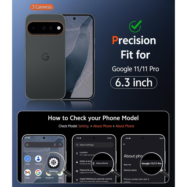 FNTCASE Google Pixel 11/11 Pro Manyetik �effaf K�l�f-Clear