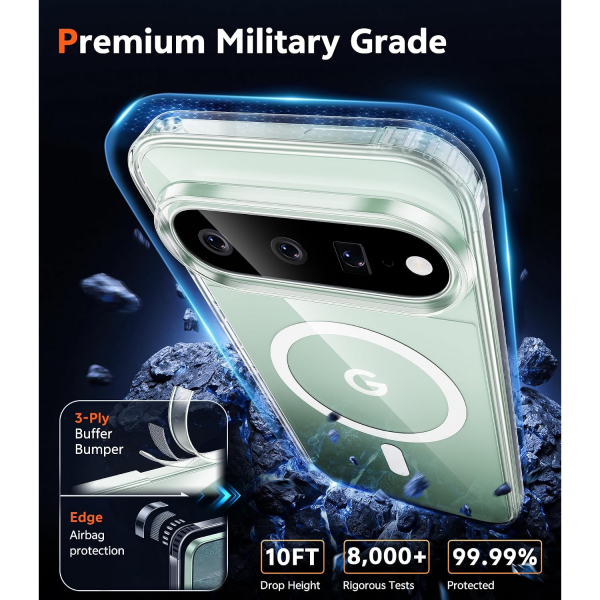 FNTCASE Google Pixel 11/11 Pro Manyetik �effaf K�l�f-Clear
