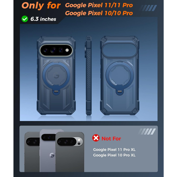 FNTCASE Google Pixel 11 / 11 Pro Manyetik K�l�f-Translucent Blue