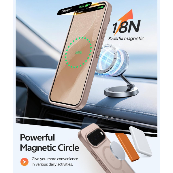 FNTCASE Google Pixel 11 / 11 Pro Uyumlu Manyetik K�l�f-Desert Gold