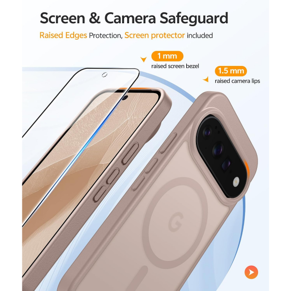 FNTCASE Google Pixel 11 / 11 Pro Uyumlu Manyetik K�l�f-Desert Gold