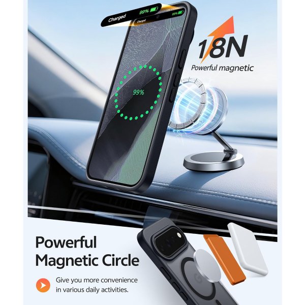 FNTCASE Google Pixel 11 / 11 Pro Uyumlu Manyetik K�l�f-Black