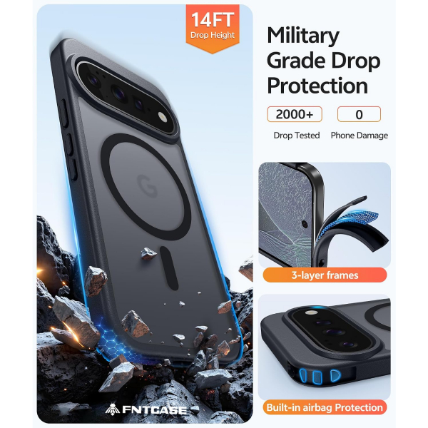 FNTCASE Google Pixel 11 / 11 Pro Uyumlu Manyetik K�l�f-Black