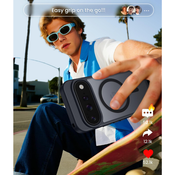 FNTCASE Google Pixel 11 / 11 Pro Uyumlu Manyetik K�l�f-Black