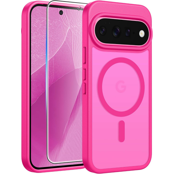FNTCASE Google Pixel 11 / 11 Pro Uyumlu Manyetik K�l�f-Hot Pink