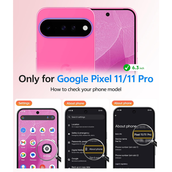 FNTCASE Google Pixel 11 / 11 Pro Uyumlu Manyetik K�l�f-Hot Pink