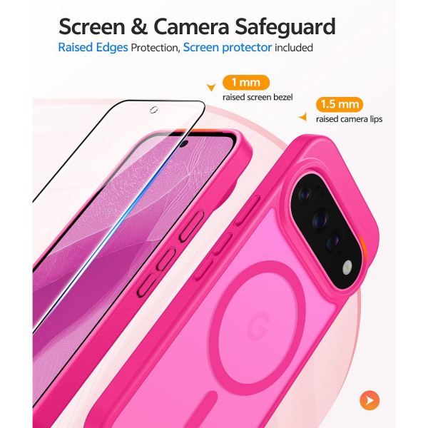 FNTCASE Google Pixel 11 / 11 Pro Uyumlu Manyetik K�l�f-Hot Pink