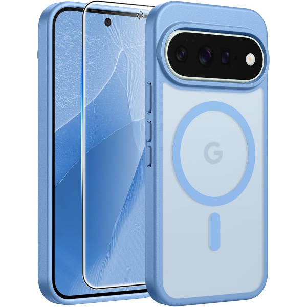 FNTCASE Google Pixel 11 / 11 Pro Uyumlu Manyetik K�l�f-Light Blue