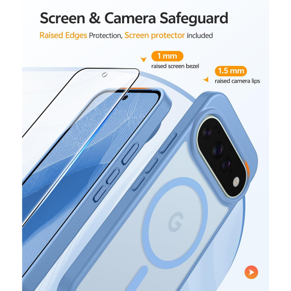 FNTCASE Google Pixel 11 / 11 Pro Uyumlu Manyetik K�l�f-Light Blue