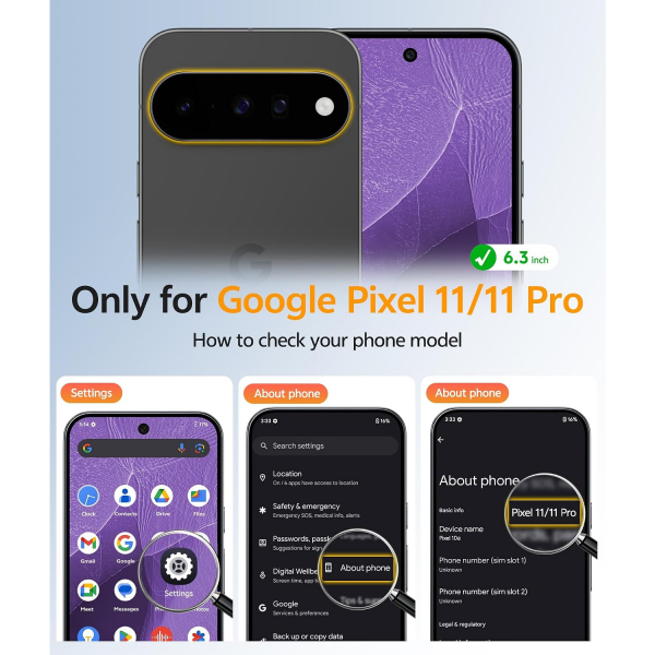 FNTCASE Google Pixel 11 / 11 Pro Uyumlu Manyetik K�l�f-Purple