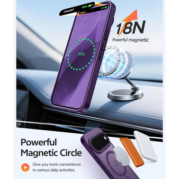 FNTCASE Google Pixel 11 / 11 Pro Uyumlu Manyetik K�l�f-Purple