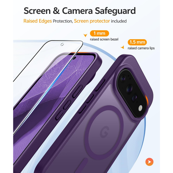 FNTCASE Google Pixel 11 / 11 Pro Uyumlu Manyetik K�l�f-Purple