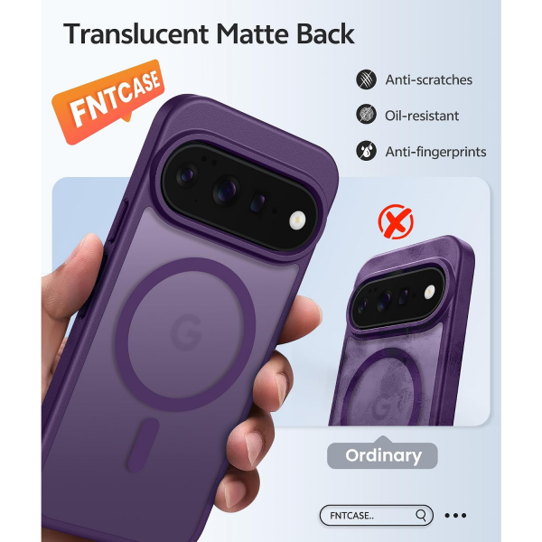 FNTCASE Google Pixel 11 / 11 Pro Uyumlu Manyetik K�l�f-Purple