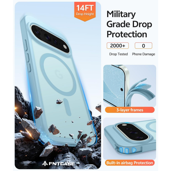FNTCASE Google Pixel 11 / 11 Pro Uyumlu Manyetik K�l�f-Teal