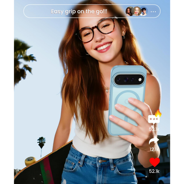 FNTCASE Google Pixel 11 / 11 Pro Uyumlu Manyetik K�l�f-Teal
