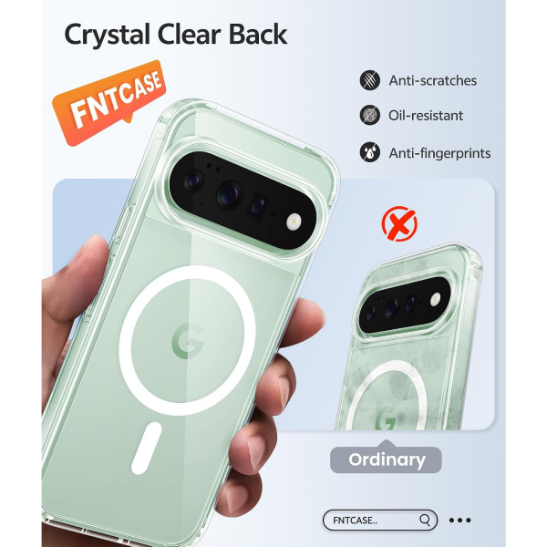 FNTCASE Google Pixel 11 / 11 Pro Uyumlu Manyetik K�l�f-Clear