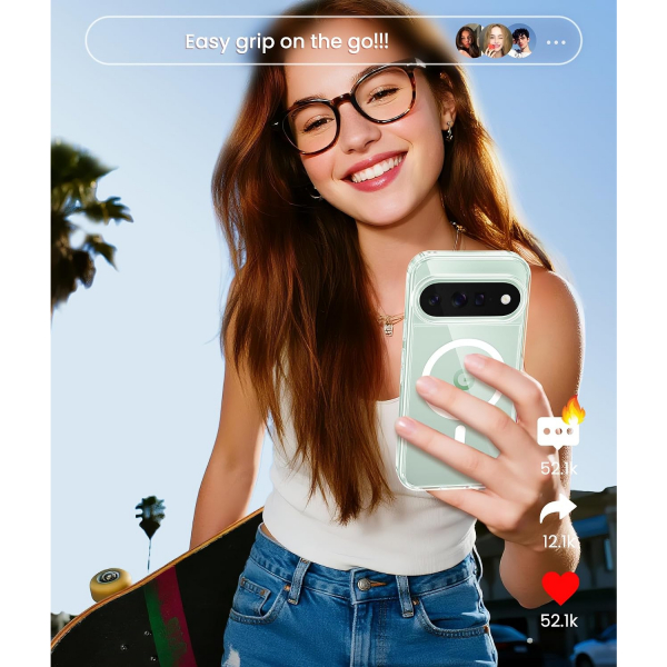FNTCASE Google Pixel 11 / 11 Pro Uyumlu Manyetik K�l�f-Clear