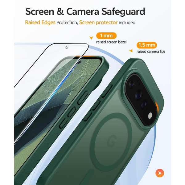 FNTCASE Google Pixel 11 / 11 Pro Uyumlu Manyetik K�l�f-Green