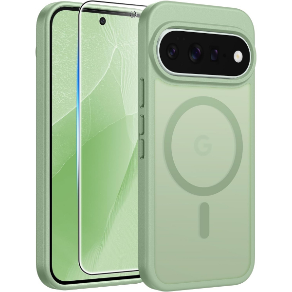 FNTCASE Google Pixel 11 / 11 Pro Uyumlu Manyetik K�l�f-Light Moss