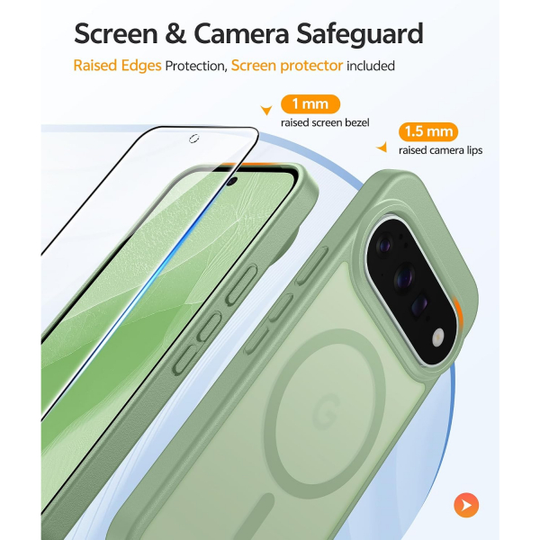 FNTCASE Google Pixel 11 / 11 Pro Uyumlu Manyetik K�l�f-Light Moss