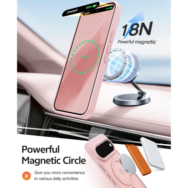 FNTCASE Google Pixel 11 / 11 Pro Uyumlu Manyetik K�l�f-Light Pink