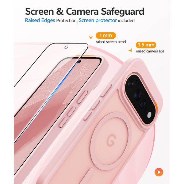 FNTCASE Google Pixel 11 / 11 Pro Uyumlu Manyetik K�l�f-Light Pink