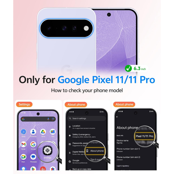 FNTCASE Google Pixel 11 / 11 Pro Uyumlu Manyetik K�l�f-Light Purple
