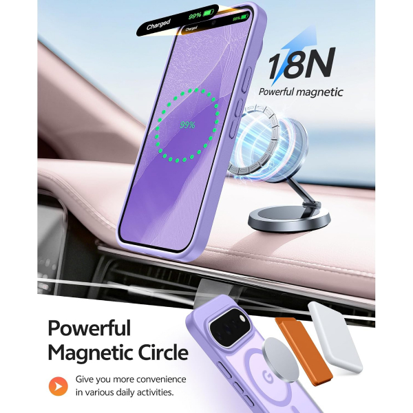 FNTCASE Google Pixel 11 / 11 Pro Uyumlu Manyetik K�l�f-Light Purple